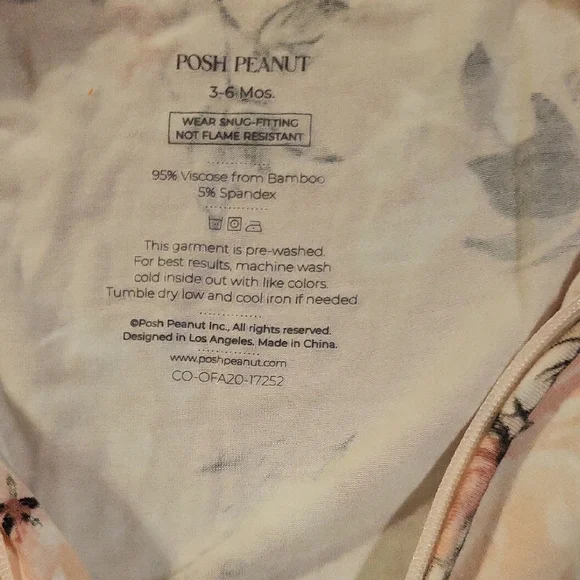 Posh Peanut Floral Pink and Green Footies with Long Sleeves - Picture 2 of 4